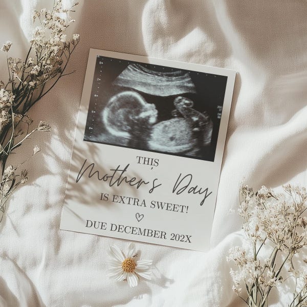 Mothers Day Pregnancy Announcement Digital Gender Neutral Pregnancy Announcement Floral Digital Pregnancy Announcement Boho Baby Reveal