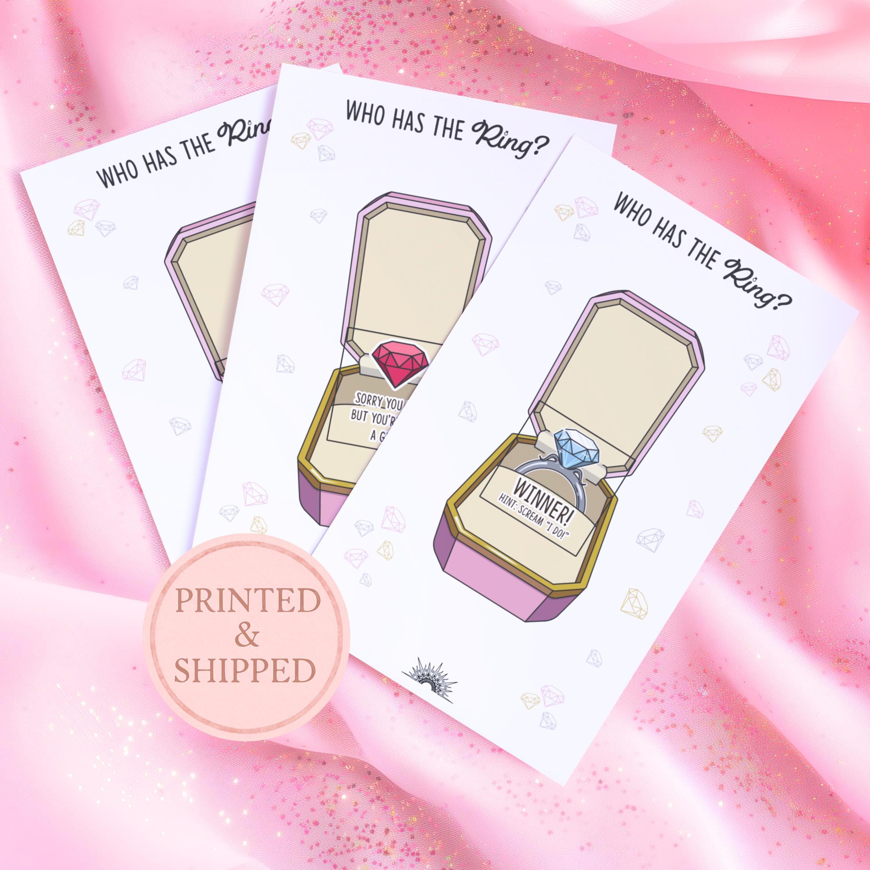 Funny Bridal Shower Scratch Off Game Cards Who Has The Ring Wedding Shower Scratch Off Game Icebreaker Bridal Shower Party Games Clean Hen
