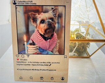 Birthday gift for your Pet. Custom made design. Handmade. Gifts for her. Gifts for him. Pet PhotoFrame. Wooden Frame.