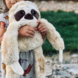 Furry Sloth Plush ~ Handmade Stuffed Animal Toy