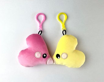 Charms Mochi de pez con forma de corazón besándose ~ peluche hecho a mano