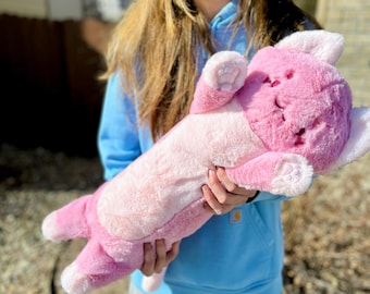 Peluche de gato con peso hecho a mano ~ Tela de lujo ultrasuave para abrazar