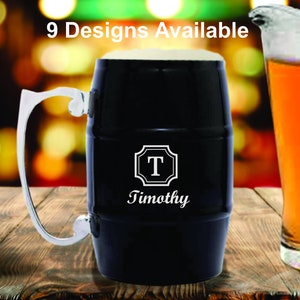 Personalized Stainless Steel Beer Barrel Mug, Engraved Insulated Beer Holder, Bachelor Party, Custom Groomsmen Proposal Gifts, Bridal Party