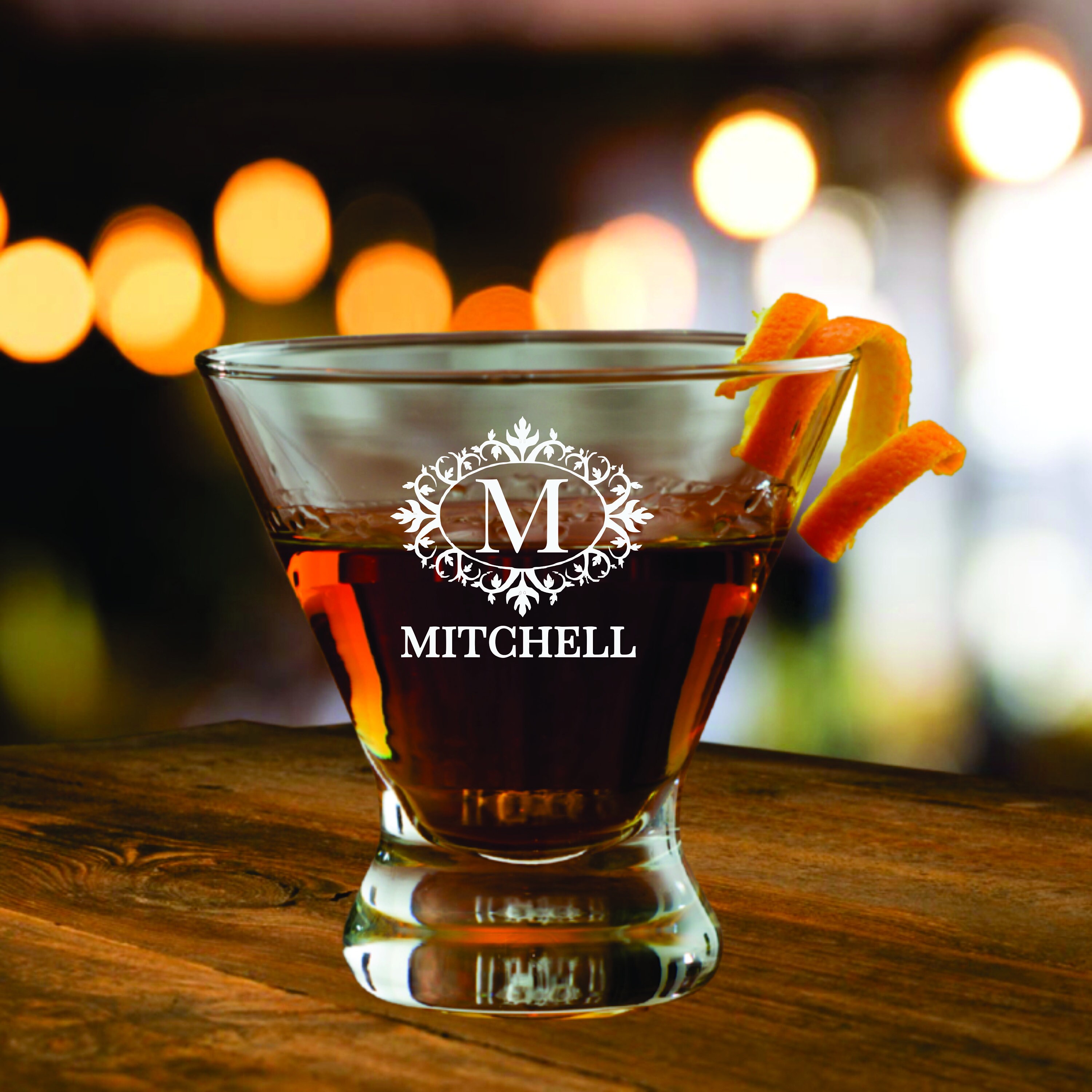 Martini Glasses Personalized, Custom Martini Glasses, Engraved Martini Glass Gift Set, Stemless