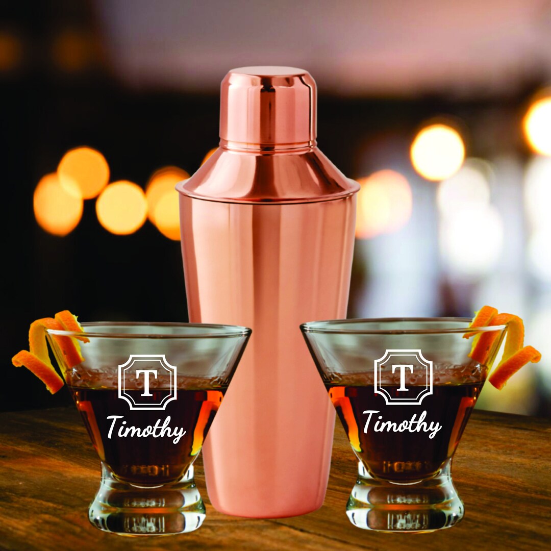 Custom Martini Glasses and Shaker Set Martini Glass Cocktail Etsy