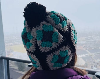 Granny Square Beanie CROCHET PATTERN