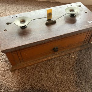 Vintage Wooden Pharmacy Scale | Antique Apothecary Balance with Brass Pans | Rustic Lab Decor | Early 20th Century Medical Instrument