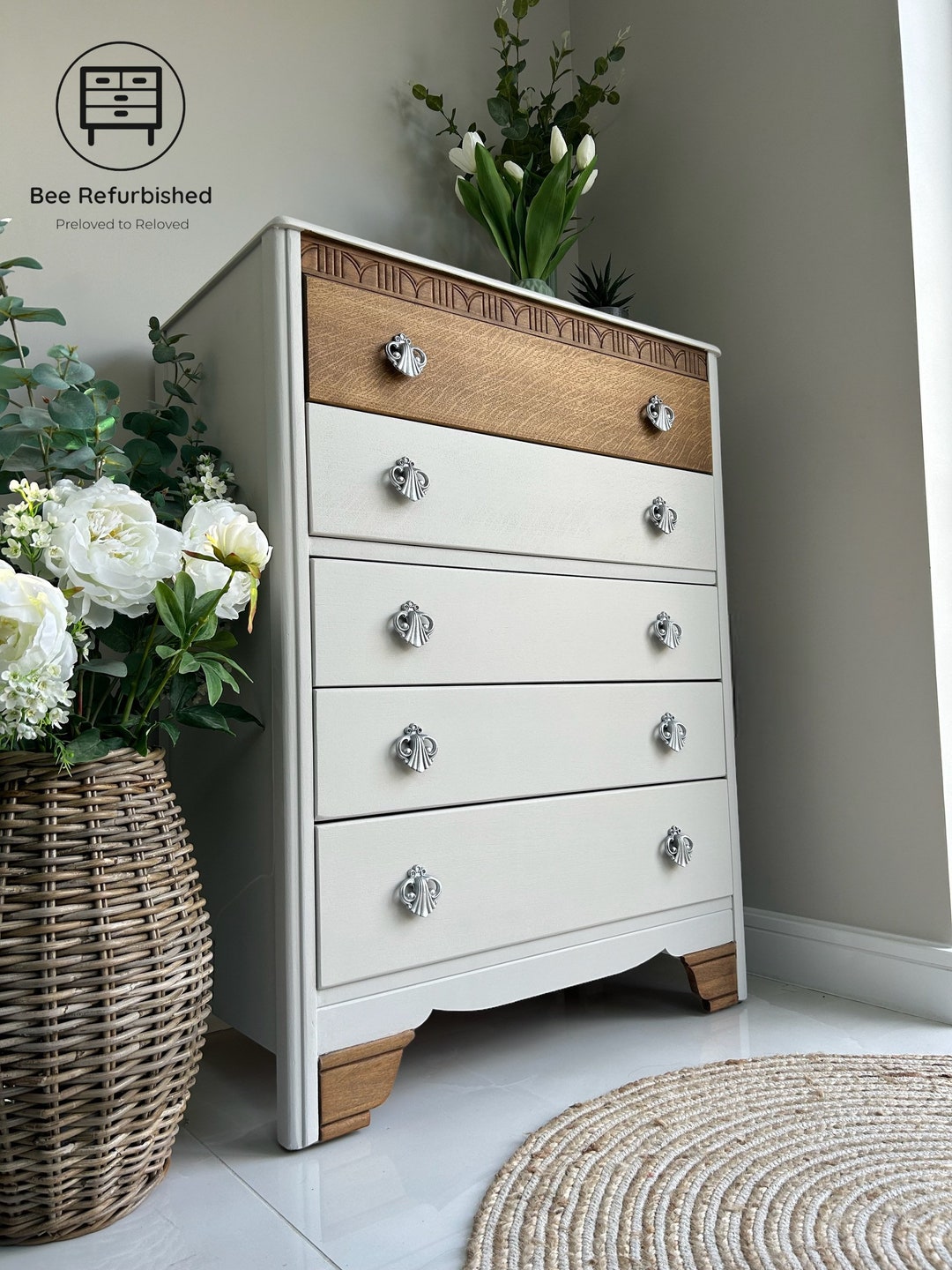 CUSTOMISE a Vintage Harris Lebus Chest of Drawers 5 Drawers Etsy