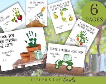 Tarjeta imprimible con huellas de manos para el Día del Padre (Descarga digital)