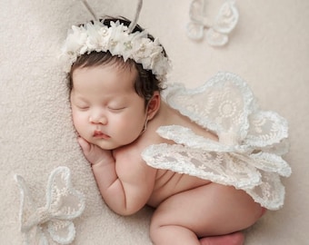 Handgefertigte Schmetterlingsflügel und Schmetterling Haarband für Newborn Requisiten