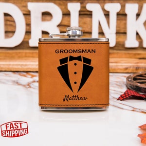 Groomsman Flask, Personalized Flask,Custom Flask,Engraved Flask,Hip Flask,Matte Flask,Groomsman Proposal,Bachelor Party Flask, Wedding Favor