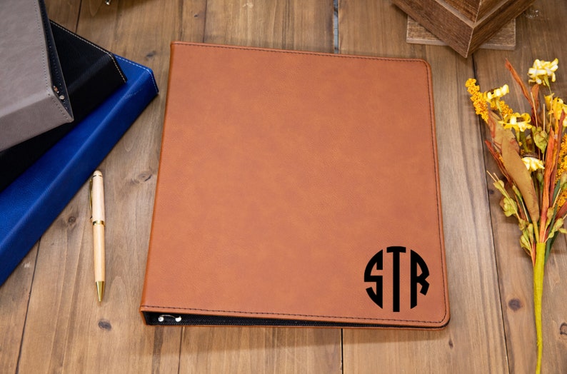 3 Ring Binder Portfolio Custom Binder Cover Leather Binder Etsy