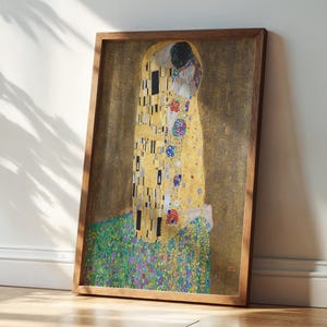 Gustav Klimt The Kiss Art Print, Framed Modern Art, Th Kiss by Gustav Klimt Artwork, Abstract Romantic Art Print, Modern Hous Decor