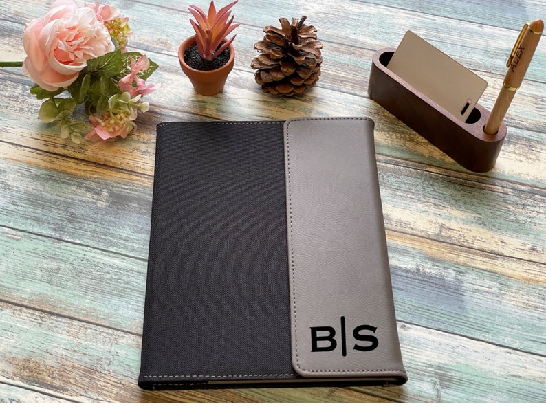 Custom Engraved Portfolio, Leather Portfolio, Personalized Portfolio, Personalized Notebook, Personalized Business Gift, Business Portfolio image 1