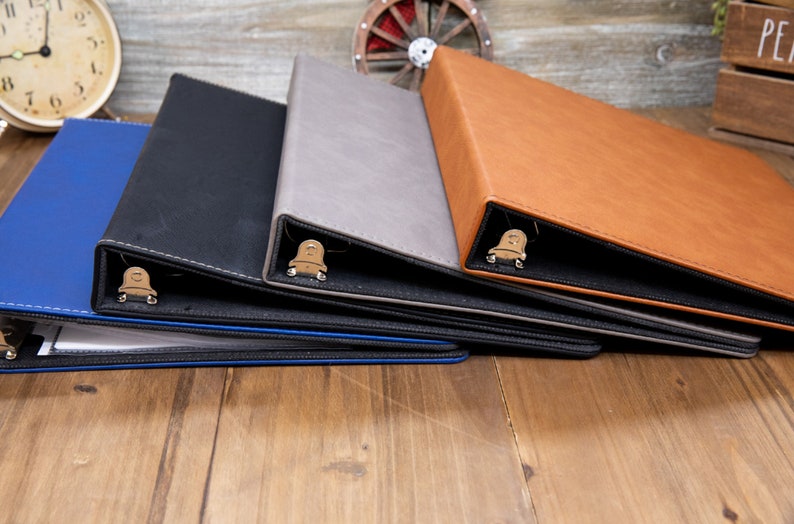 3 Ring Binder Portfolio Custom Binder Cover Leather Binder Etsy