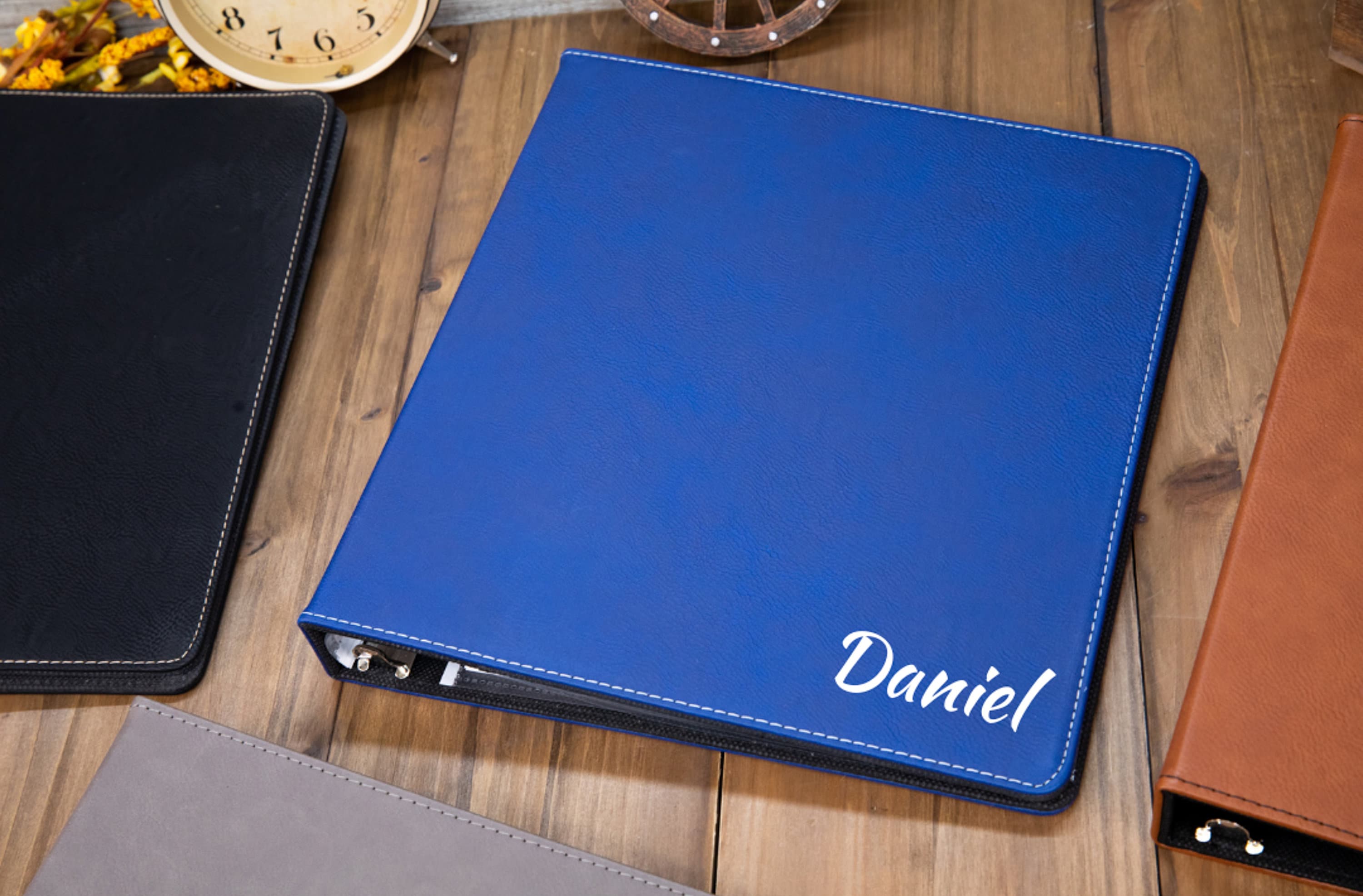 3 Ring Binder Portfolio Custom Binder Cover Leather Binder - Etsy UK