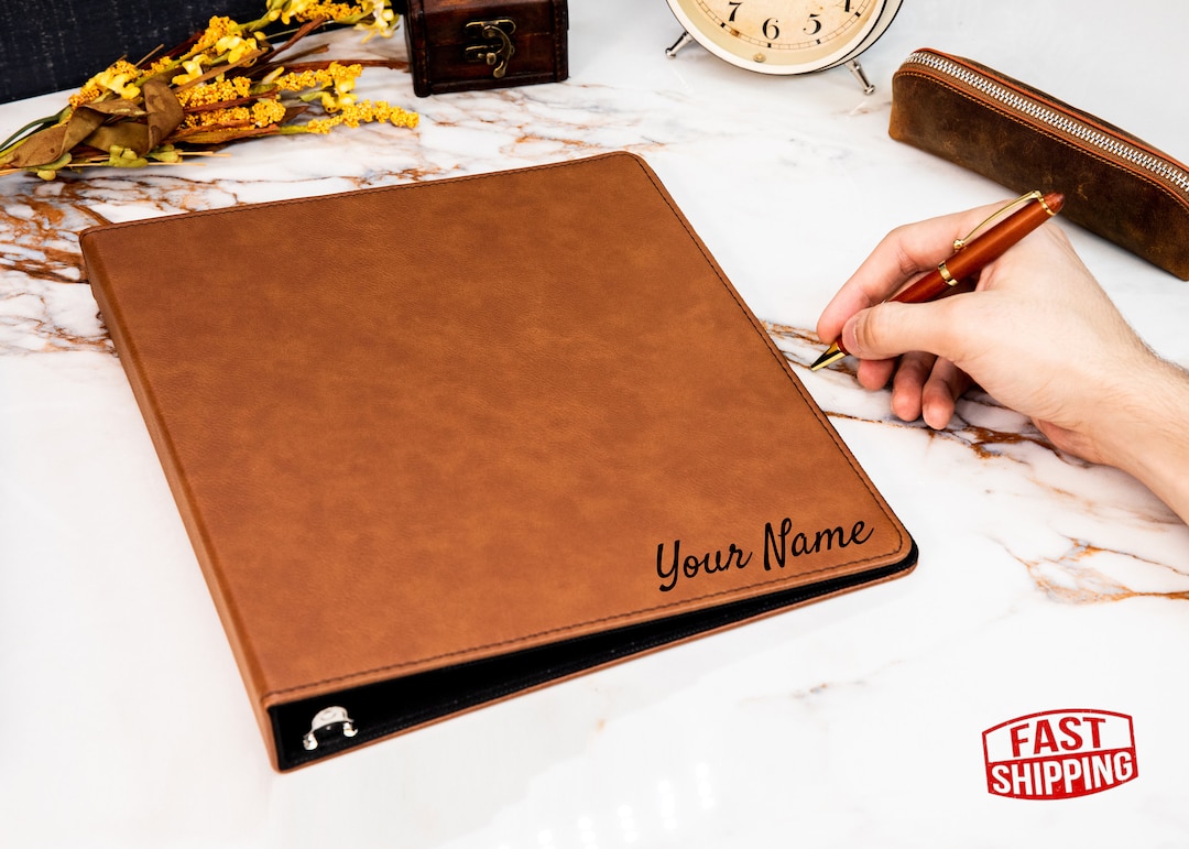 3 Ring Binder Portfolio, Custom Binder Cover, Leather Binder A4, Binder