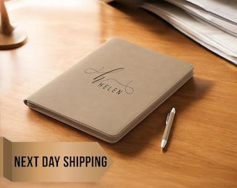 Personalized Zipper Leather Portfolio, Personalized Notebook, Leather portfolio, Business Portfolio, Custom Notepad Cover, Personalized Gift