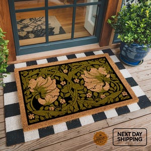Greenery Doormat, Welcome Mat, Floral Doormat, Front Door Mat, Housewarming Gift, Front Door Decor, New Home Gift, Front Porch Decor