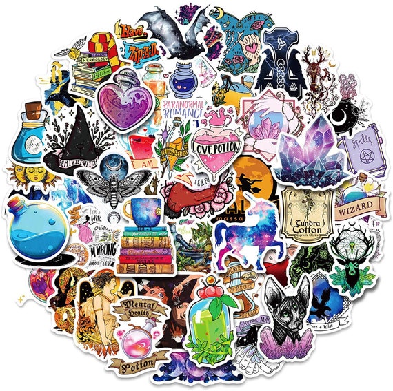 Fantasy Stickers, Witch Stickers, Magic and Supernatural Stickers  Non-toxic, Water, UV, and Scratch Resistant 