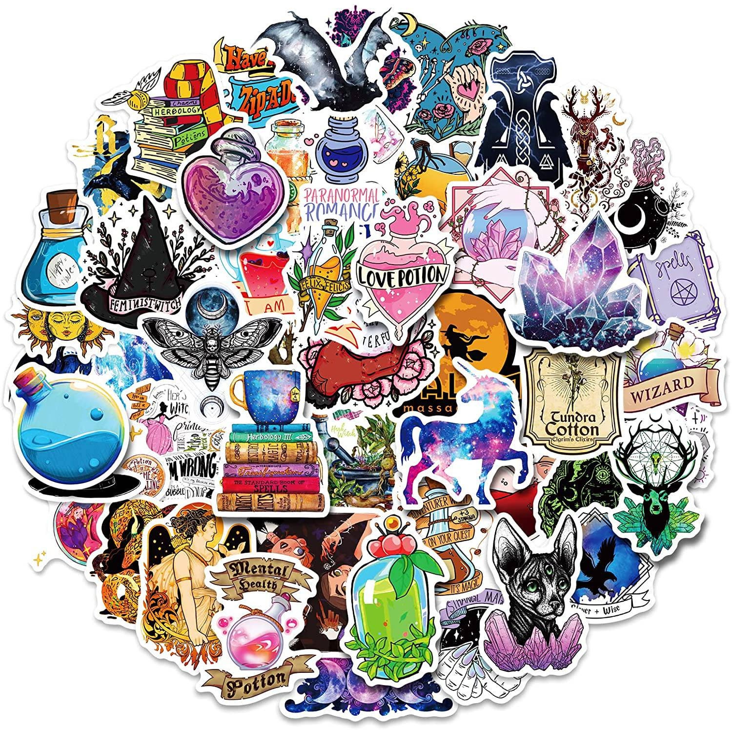 Fantasy Stickers, Witch Stickers, Magic and Supernatural stickers -  Non-toxic, Water, UV, and Scratch Resistant!