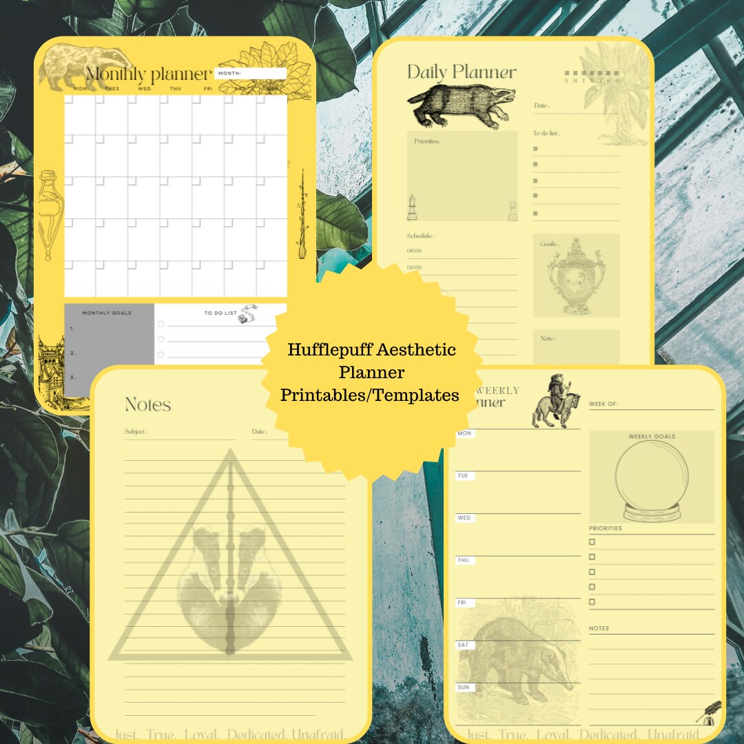 Potter Planner Printable Bundle, Wizard Planner Template, Wizard School ...