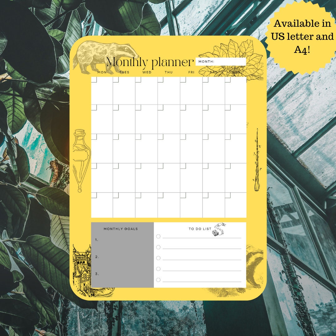 Potter Planner Printable Bundle Wizard Planner Template - Etsy