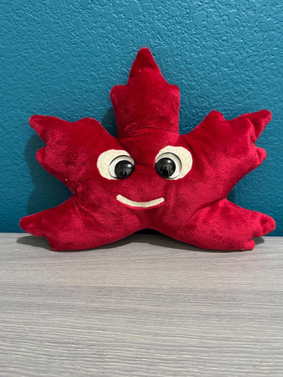 Maple Creature Red Happy Maple Leaf Plush, Fantasy Creature , Nature Plush , Handmade ...