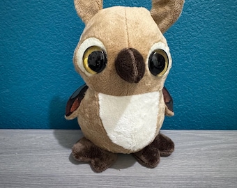 Light Brown Baby Plush Owl, Semi Weighted, Fantasy Animal, Stuffed Owl, Owl Gift, Handmade Plushie, Stuffed Animal, Whimsical