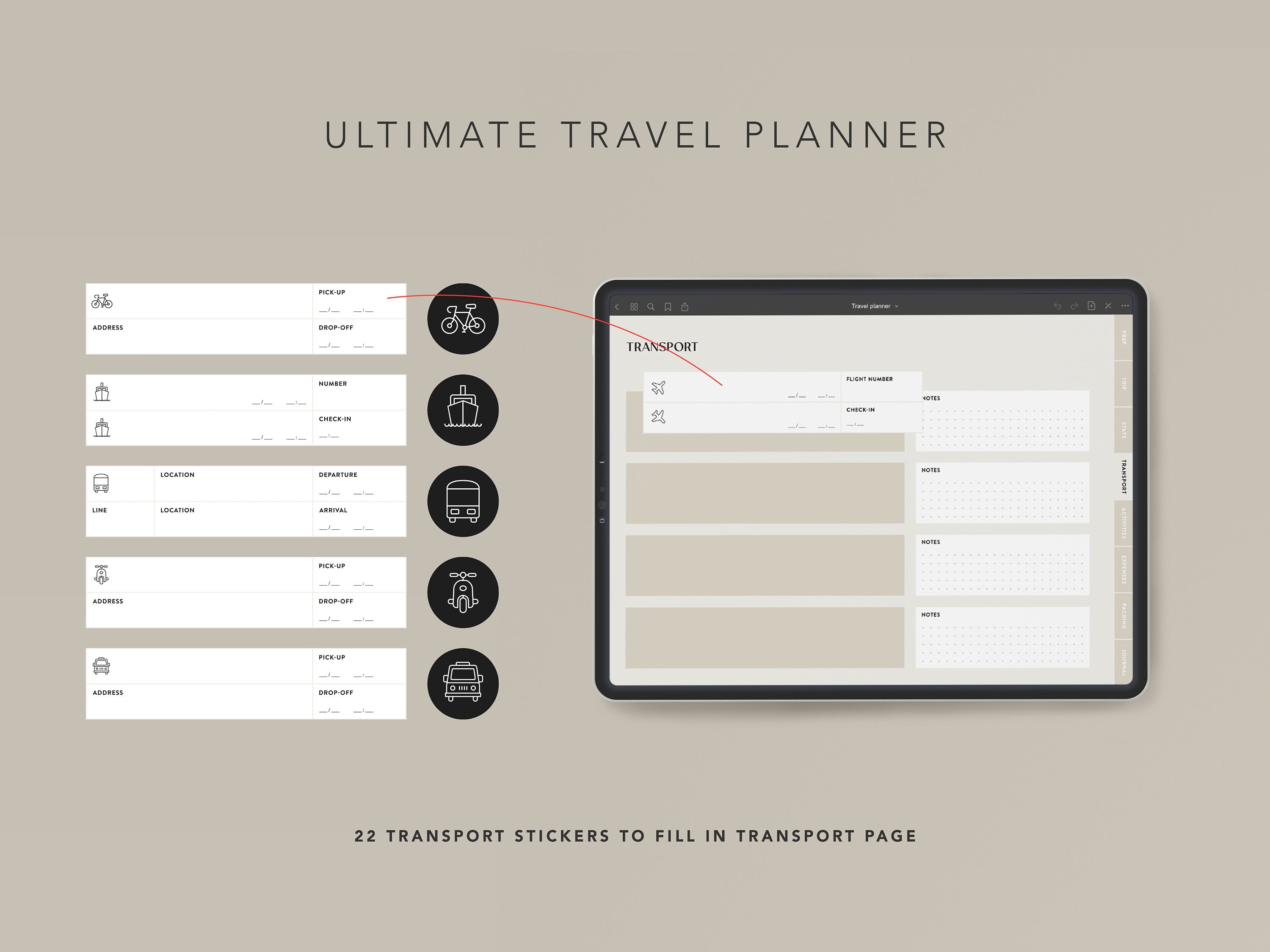Digital Travel Planner and Journal Vacation Itinerary and Etsy