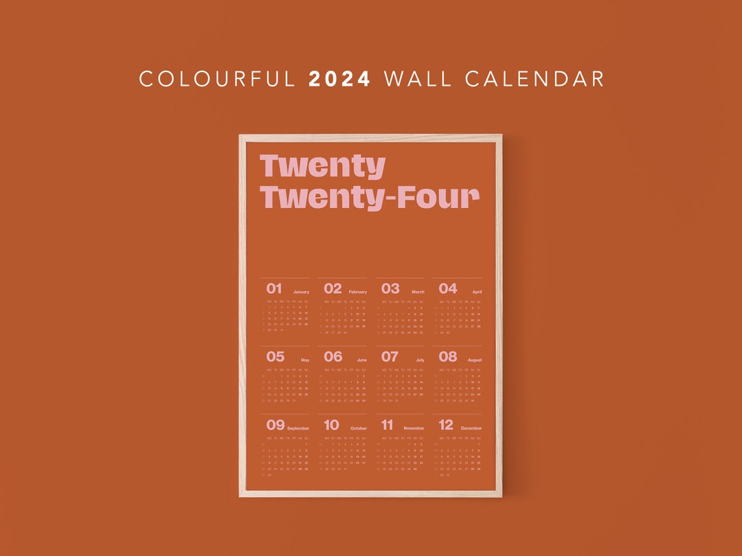 2024 Colourful Rust Printable Calendar Maximalism Wall - Etsy