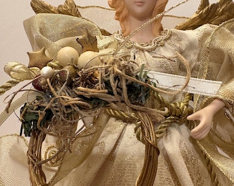 Angel Vintage Golden Tree Topper/Centerpiece