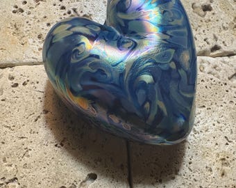Hand Blown and RARE Glass Heart by Robert Eickholt