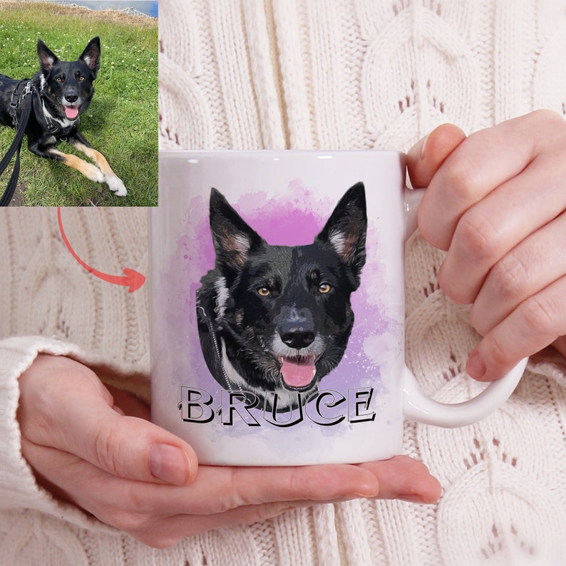 Personalized Dog Mug, Custom Dog Coffee Cup, Dog Face Mug, Custom Dog Photo Mug, Pet Photo Mug, Free Demos image 5