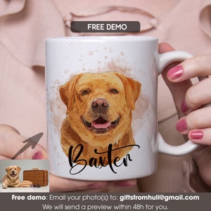 Personalized Dog Mug, Custom Dog Coffee Cup, Dog Face Mug, Custom Dog Photo Mug, Pet Photo Mug, Free Demos image 1