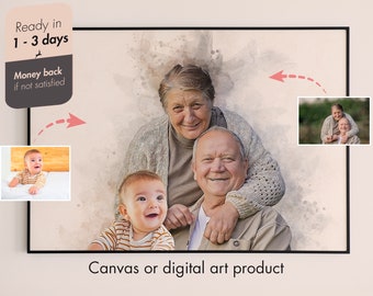 Custom Painting to Merge Photos & Honour Loved Ones - Perfect Sympathy Gift