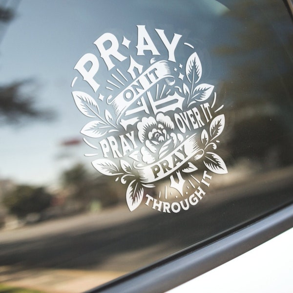 Pray Vinyl Decal, Vinyl Decal Sticker for your Car Laptop Tablet or any Flat Surface, Spiritual Gift, Religious Decal, Faith Decor