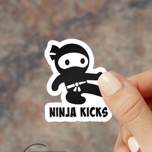 Cute Ninja Vinyl Sticker, Martial Art Water Resistant Vinyl Sticker, Laptop Decal, Water Bottle Decal, Car Window Vinyl Sticker