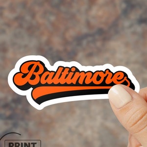 Baltimore Orange Vinyl Sticker, Water Resistant Sticker, Laptop Decal, Water Bottle Decal, Car Window Vinyl Sticker, Sticker Gift