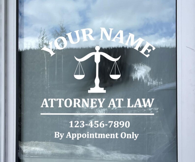 Law Office Vinyl Decal: Custom Company Logo, Storefront Window ...
