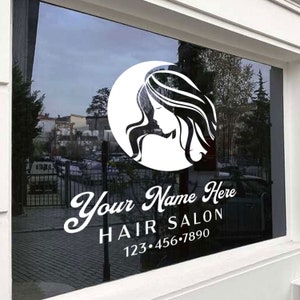 Custom Salon Vinyl Decal, Business Door Signage, Beauty Studio Decal, Customizable Salon Sign, Business Logo Decal