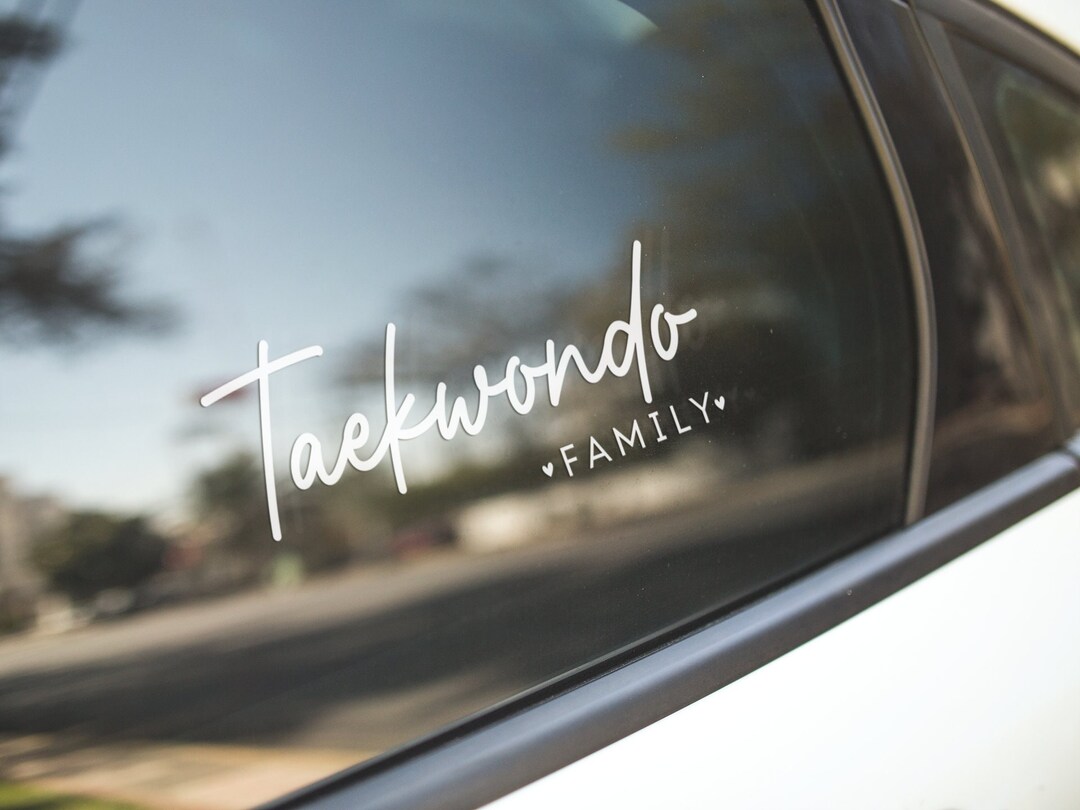 thumbnail image 2 of "Mom Taekwondo" Car Bumper Sticker - 7.3x3.5 Inch White Vinyl Decal For Windows, Laptops & Walls 2 of 12