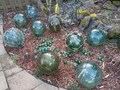 Vintage Japanese Glass Fishing Float: Green Aqua Nautical Decor