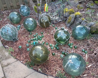 Antique Chinese Glass Floats - Asian Garden & Home Decorations