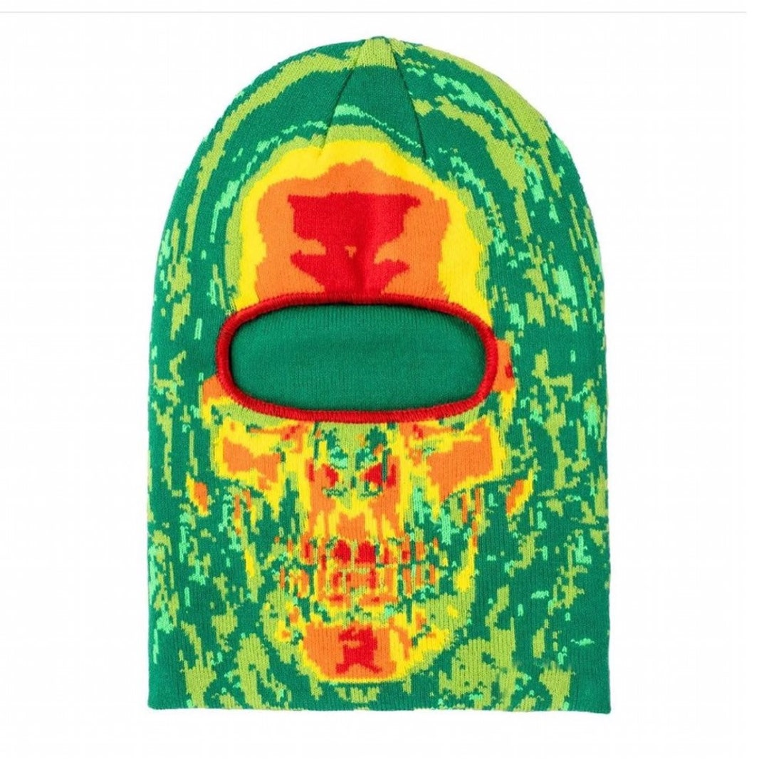 Green Thermal Face Scan Ski Mask Beanie Balaclava Etsy
