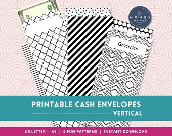 Sobres de relleno de efectivo - Sobres de efectivo imprimibles para presupuestar, sobres de dinero en 6 divertidos patrones de gatos Kawaii, descarga digital instantánea