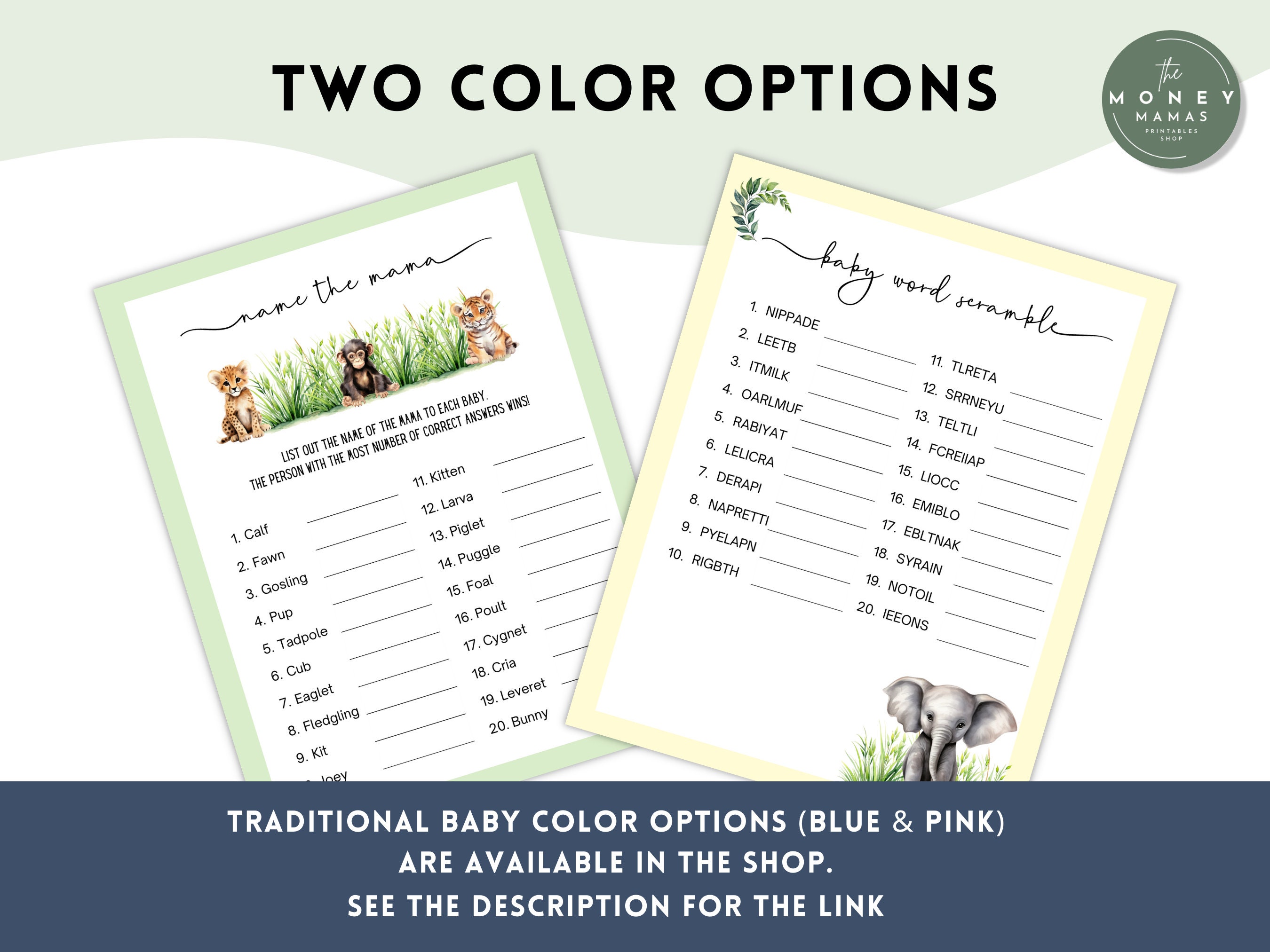 Safari Baby Shower Games Printable Bundle, Baby Safari Animals, Bingo ...