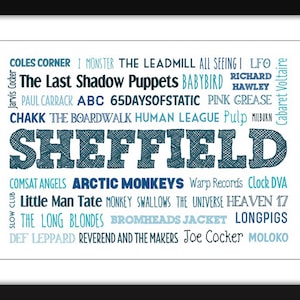 The Sound of Sheffield - Impression typographique sans cadre