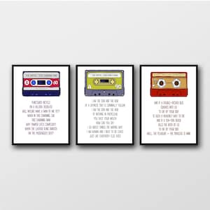 Set of 3 The Smiths Lyrics - Unframed Prints - Ideal Gift for Smiths Fan