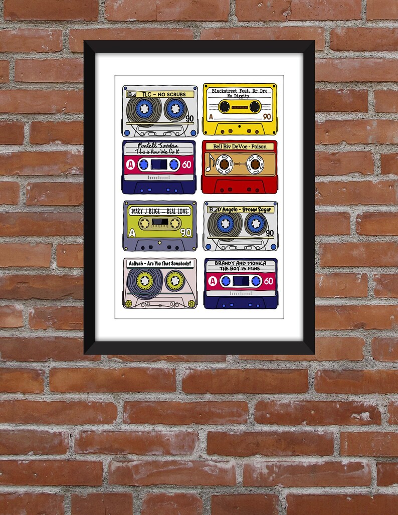 Classic 90s Rnb Songs - Unframed Print - Ideal Gift for Rnb Fans - Etsy
